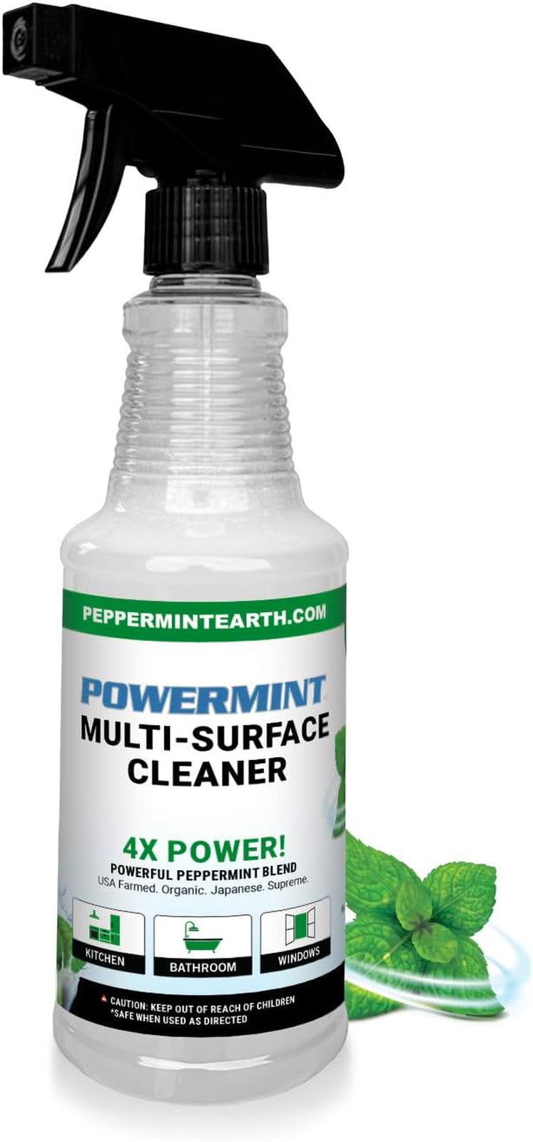 Multi-Surface Cleaner, Natural Peppermint Scent, Non-Toxic Spray for Home, Kitch