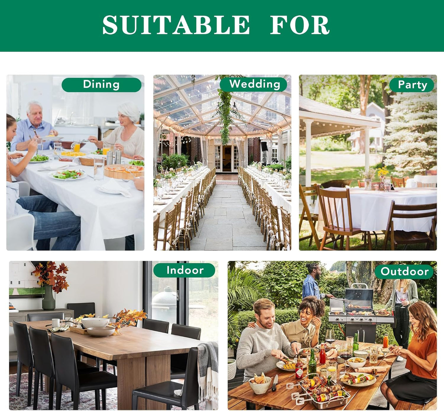 Textured Fabric round Christmas Table Cloths 108", Gold Water Resistant Table Co