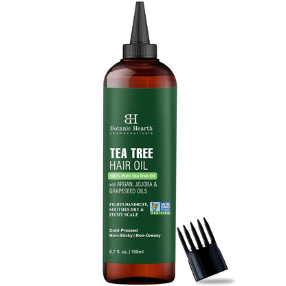 Tea Tree Oil for Hair (6.7 Fl Oz) | with Jojoba & Grapeseed Oils | Soothes Itchy
