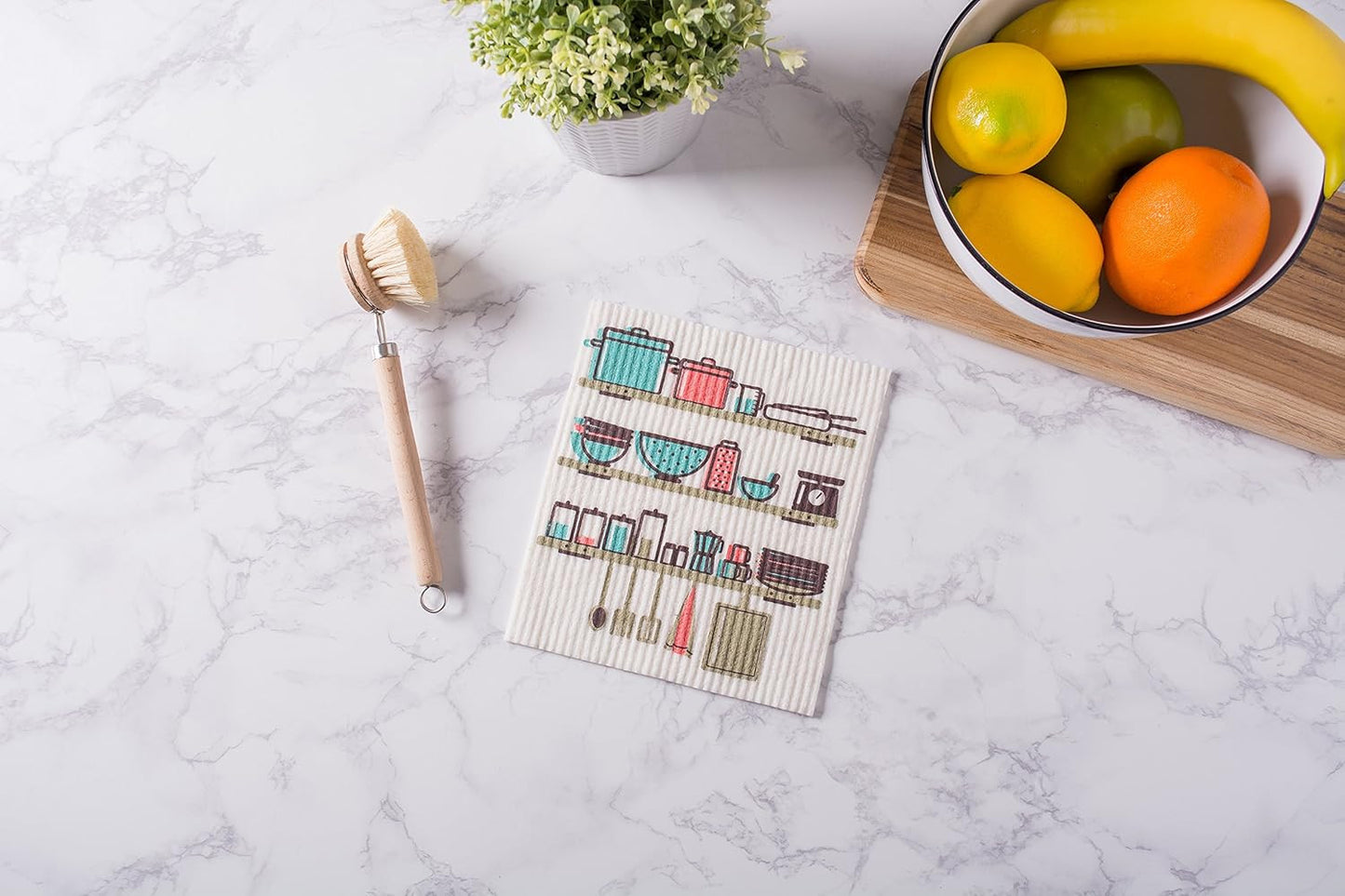 Swedish Dishcloths for Kitchen & Cleaning, Reusable, Machine Washable & Dishwash