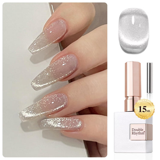 0.5 OZ Cat Eye Gel Polish with Magnet 15ML Holographic Glitter Shimmer Transluce