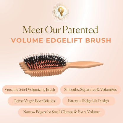 Volume Edgelift Brush, 5-In-1 Tool for Volumized, Defined Curls, Waves & Coils -