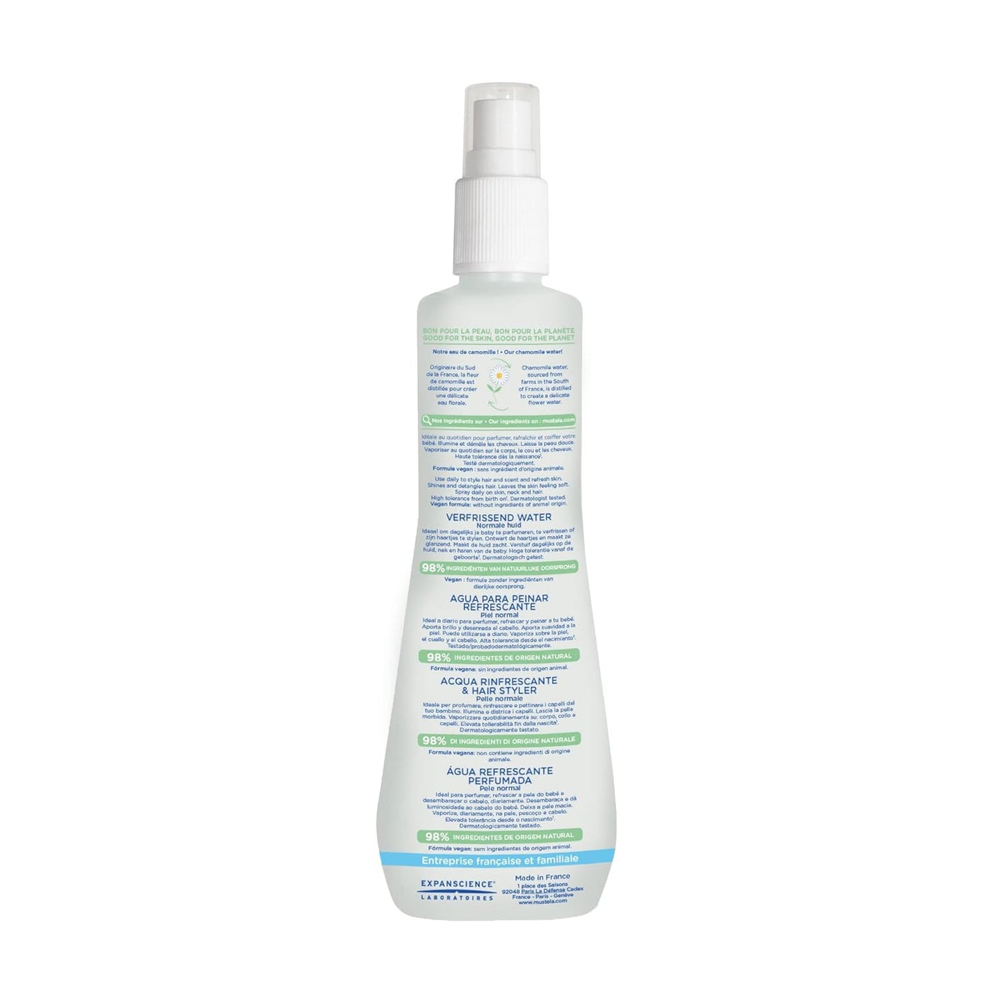 Mustela Baby Hair Styler & Skin Freshener - with Natural Avocado & Chamomile Wat