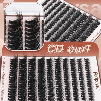 Volume Lash Clusters Kit D Curl Lashes Extensions Thick Volume Eyelash Clusters