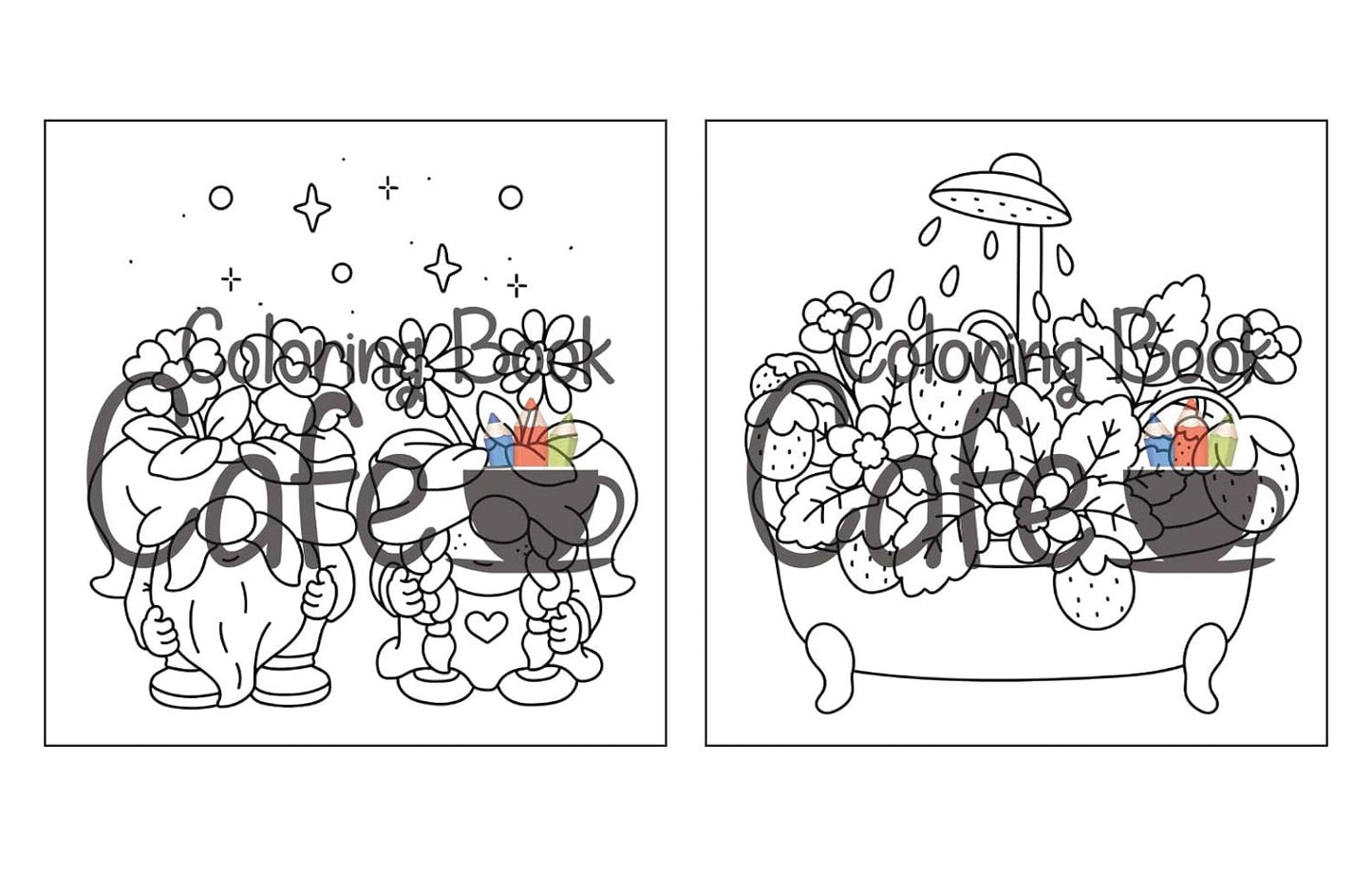 Tiny Gardens: Cute & Comfy Coloring Book for Adults and Teens Featuring Adorable