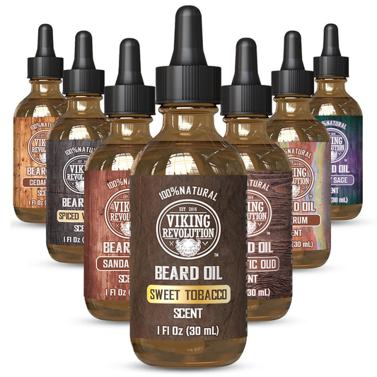 Sweet Tobacco Beard Oil for Men - Natural Mens Beard Oil with Argan Oil and Jojo