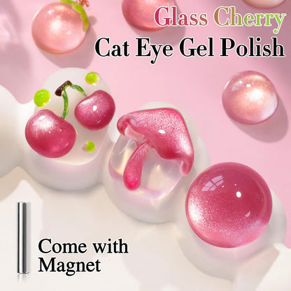 0.5 OZ Cat Eye Gel Polish with Magnet 15ML Holographic Glitter Shimmer Transluce