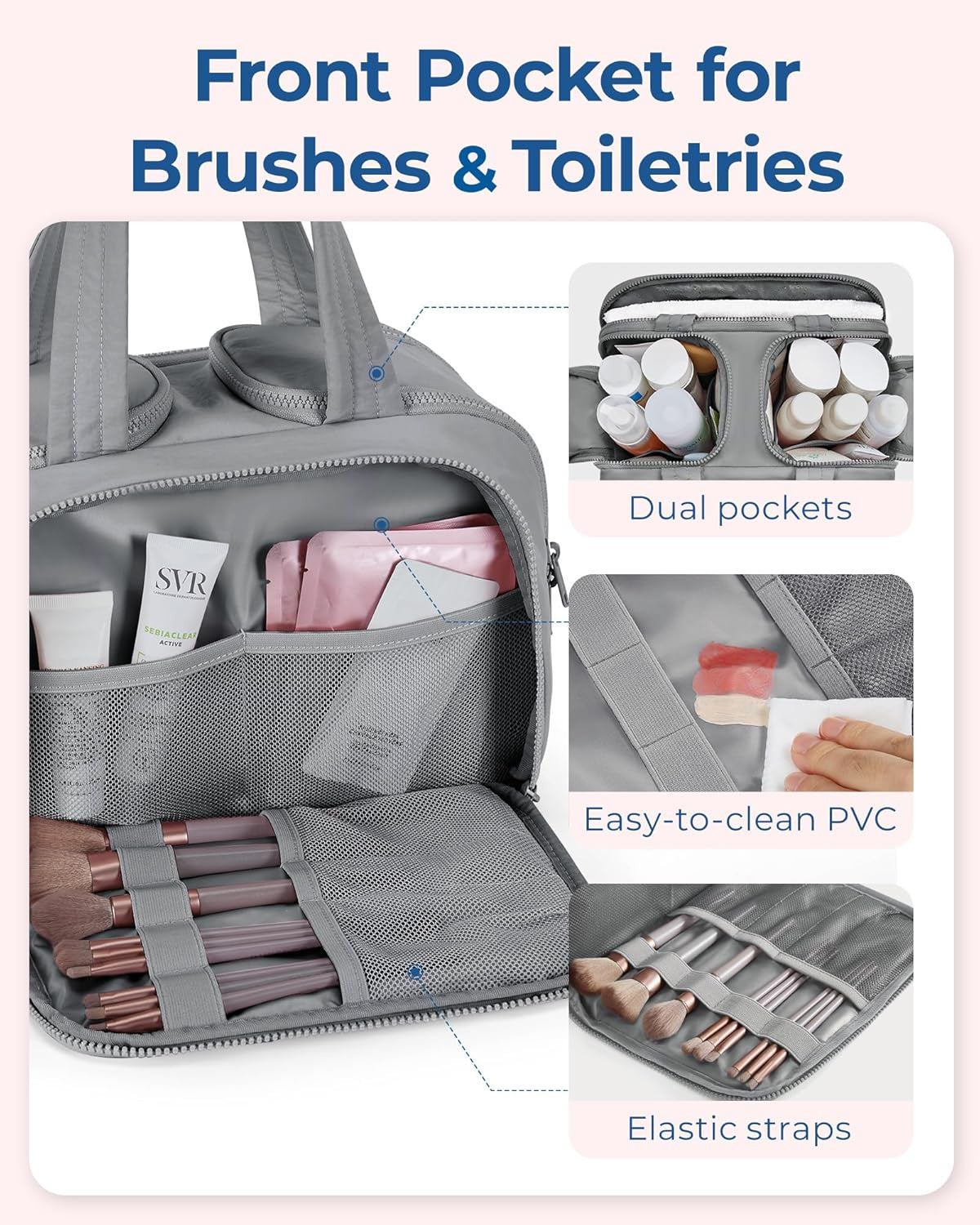 Travel Toiletry Bag, Lightweight Large Wide-Open Travel Bag for Women, Puffy Cos