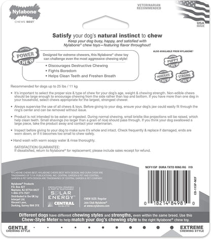 Textured Ring Power Chew Toy for Small Dogs, Durable Dog Toys for Aggressive Che