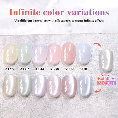 0.5 OZ Cat Eye Gel Polish with Magnet 15ML Holographic Glitter Shimmer Transluce