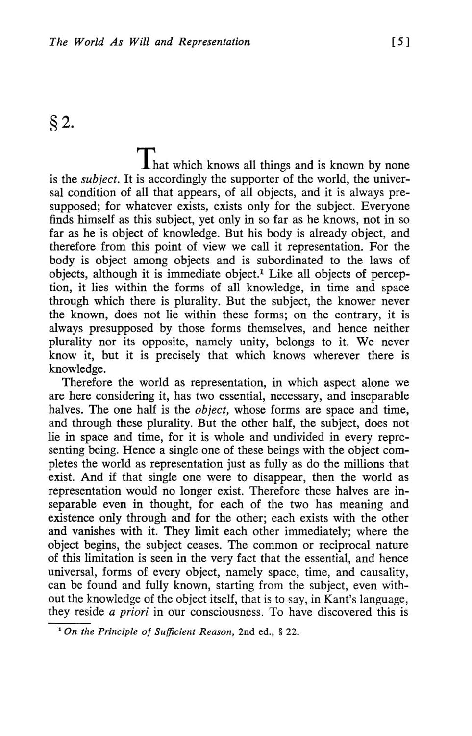 The World as Will and Representation, Vol. 1