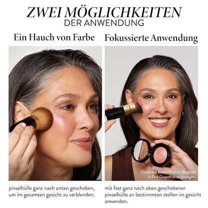 Retractable Black Kabuki Brush for Liquid, Cream and Powder Face Makeup with Alu