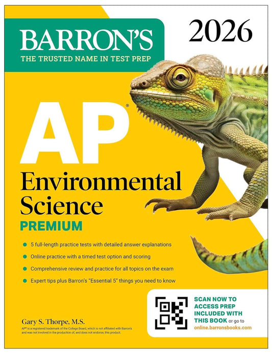 AP Environmental Science Premium, 2026: Prep Book with 5 Practice Tests + Compre