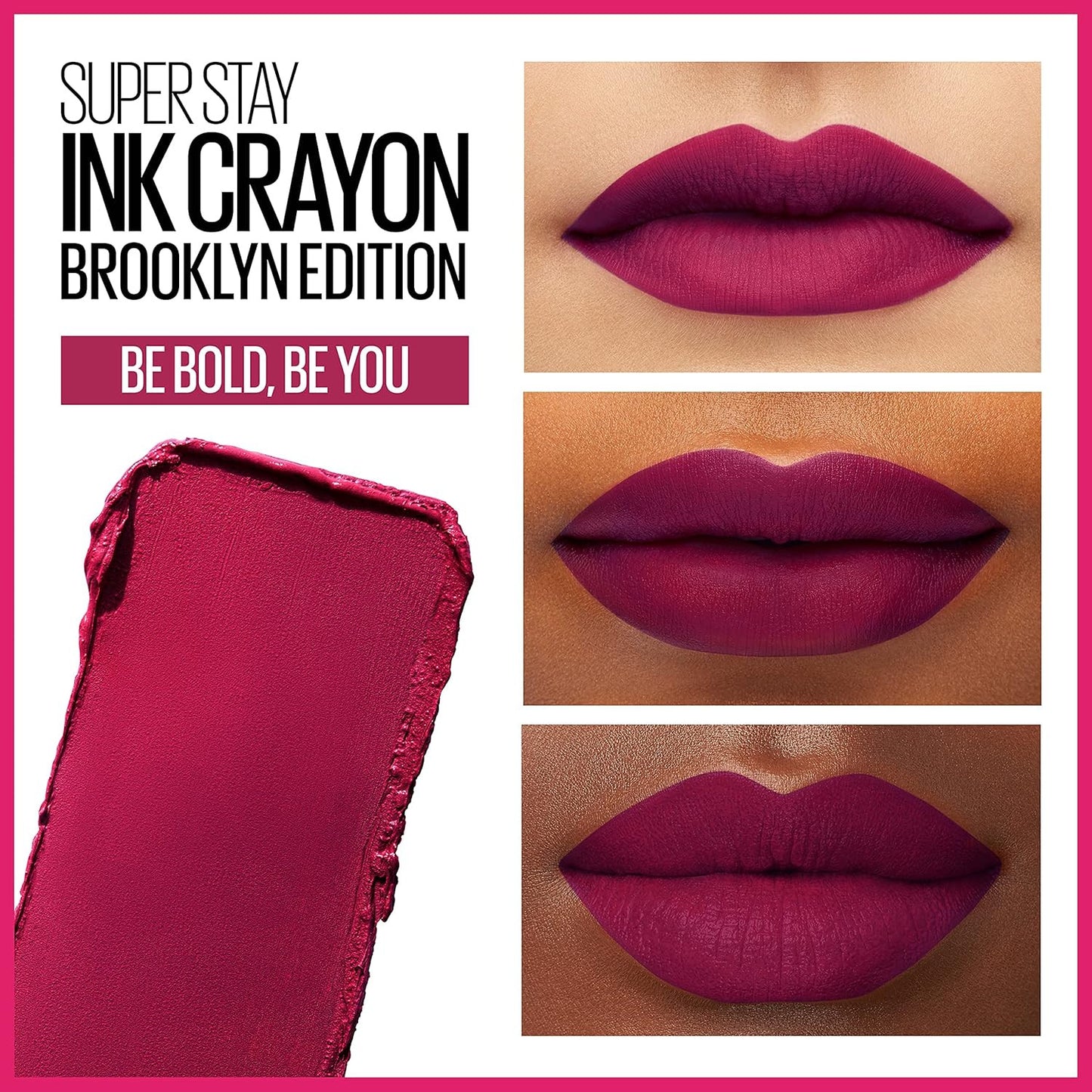 Super Stay Ink Crayon Matte Longwear Lipstick Makeup, 120 Be Bold, Be You, 0.04