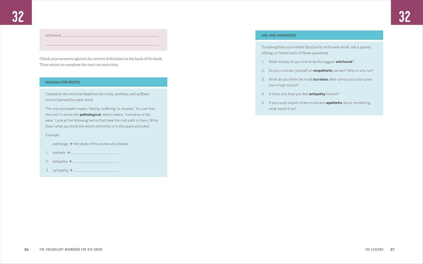 The Vocabulary Workbook for 8Th Grade: Weekly Activities to Boost Your Word Powe