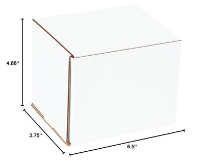 White Corrugated Cardboard Mailing Boxes, 6 1/2 X 4 7/8 X 3 3/4 Inches, Pack of