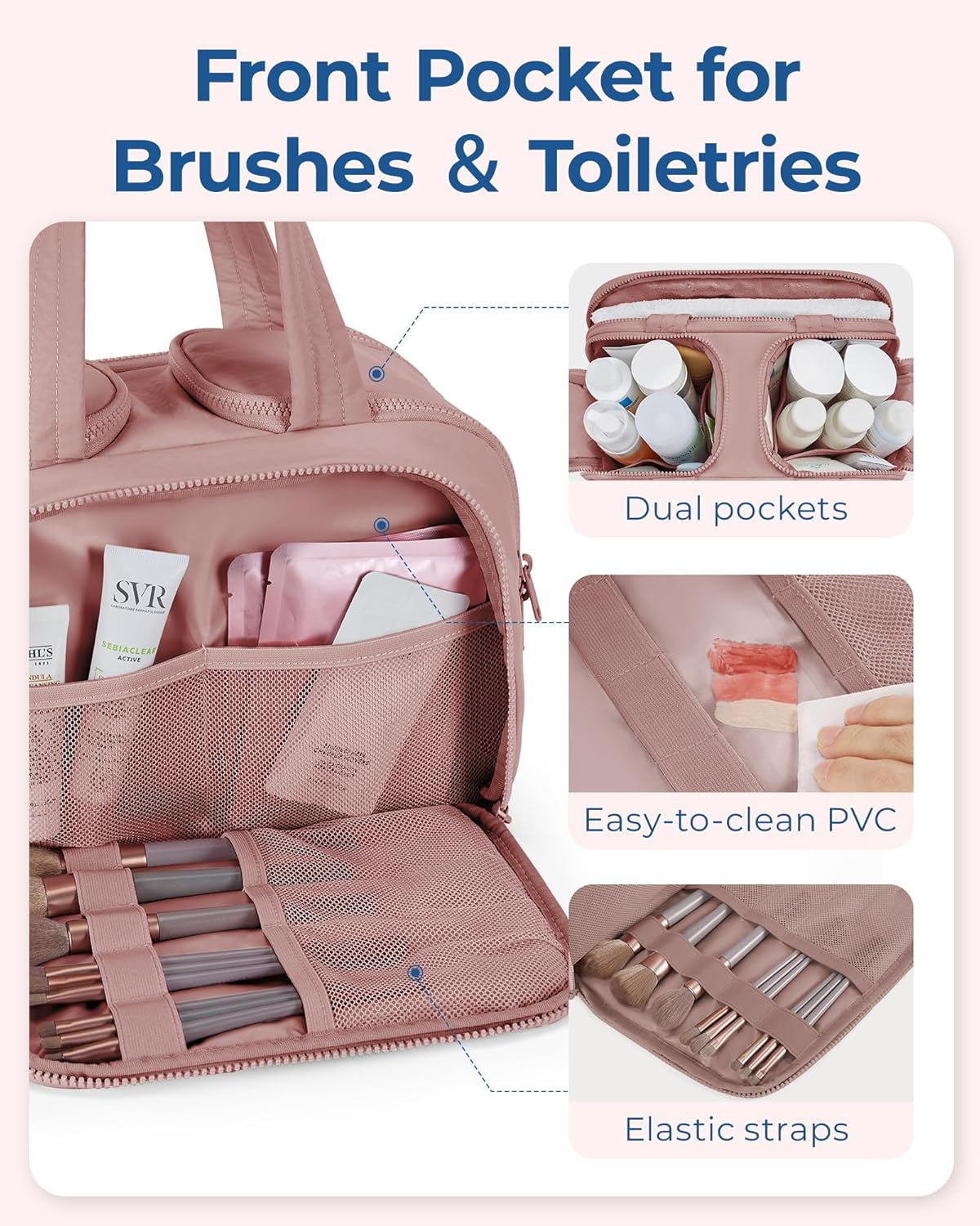 Travel Toiletry Bag, Lightweight Large Wide-Open Travel Bag for Women, Puffy Cos