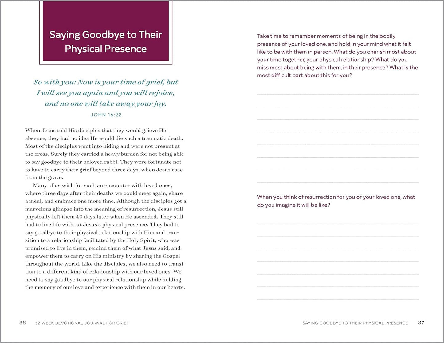 52-Week Devotional Journal for Grief: Prompts and Prayers for Navigating Loss