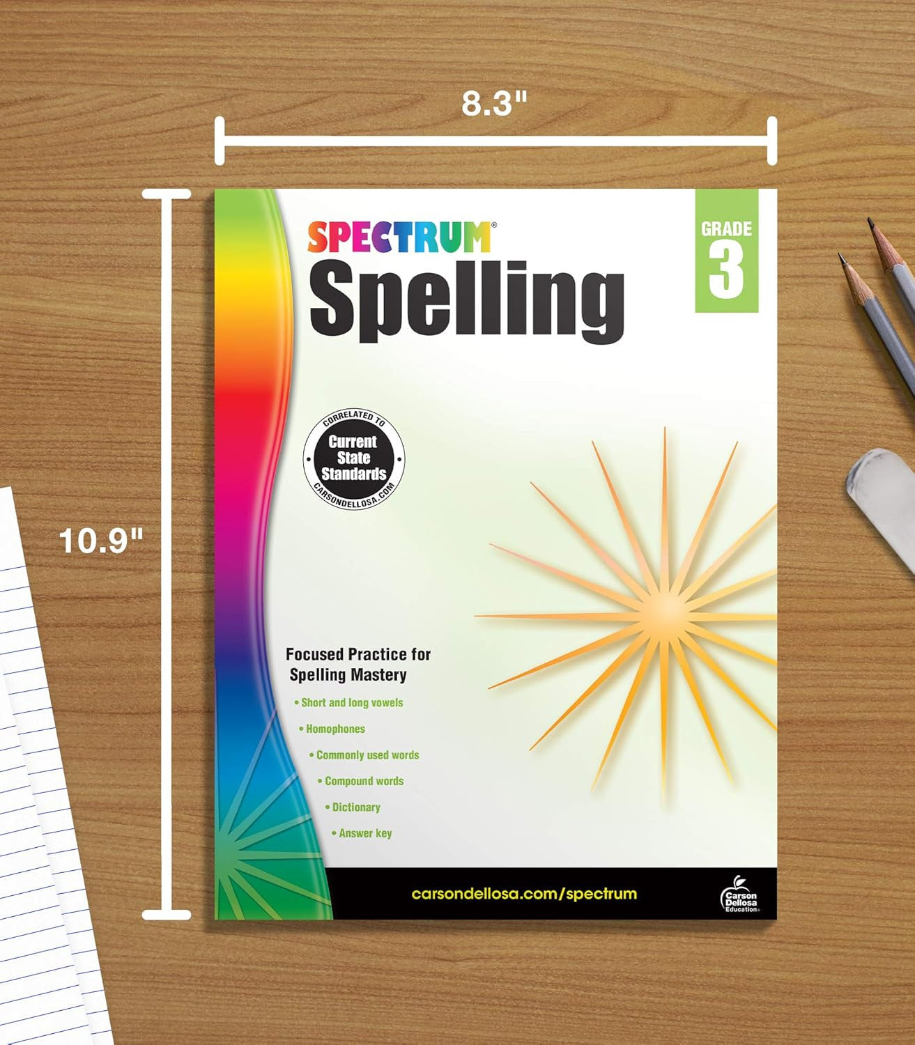 Spectrum Spelling Workbook Grade 3, Ages 8 to 9, 3Rd Grade Spelling Workbook Cov