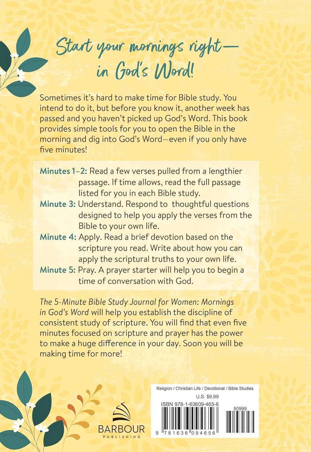 The 5-Minute Bible Study Journal for Women: Mornings in God'S Word