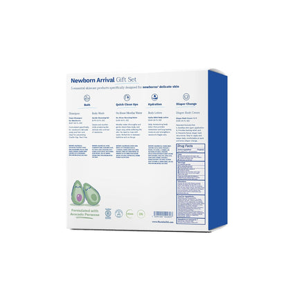 Newborn Arrival Gift Set - Baby Skincare & Bath Time Essentials - Natural & Plan