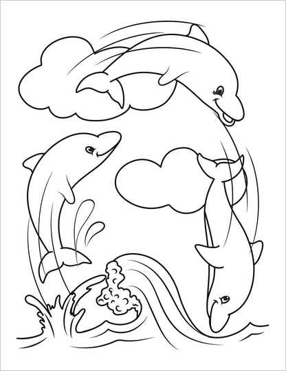 Ocean Coloring Book: Fish & Underwater Sea Animals to Color for Kids Ages 4-8 (C