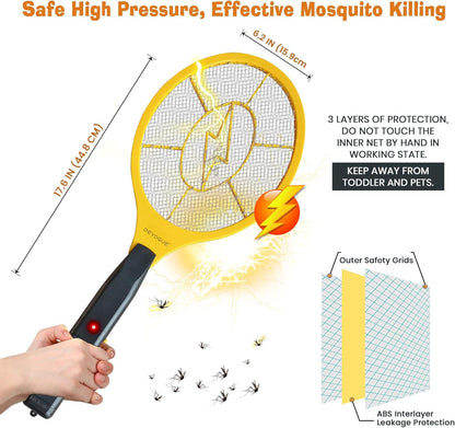 ® Electric Fly Swatter Bug Zapper Battery Operated Flies Killer Indoor & Outdoor