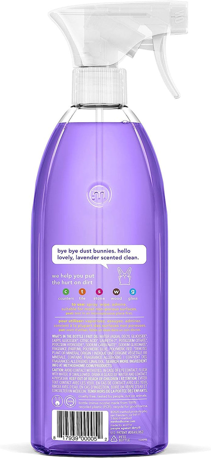 All-Purpose Cleaner Spray, French Lavender, Plant-Based and Biodegradable Formul