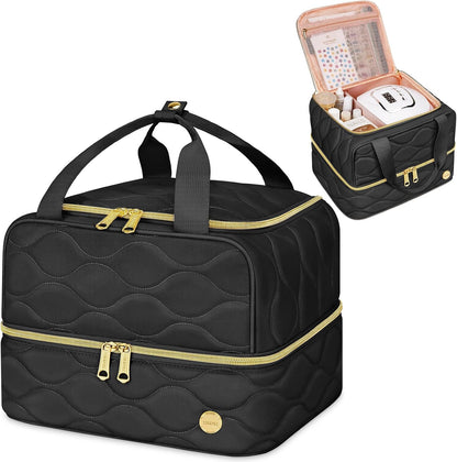 Nail Polish Organizer Holds 42+ Bottles (15Ml/0.5 Fl.Oz), 2-Layer Nail Travel Ca