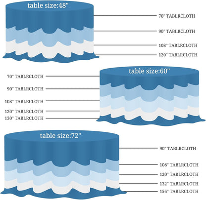 10 Pack round Table Cloths White round Tablecloth 120 Inch Washable Polyester Fa