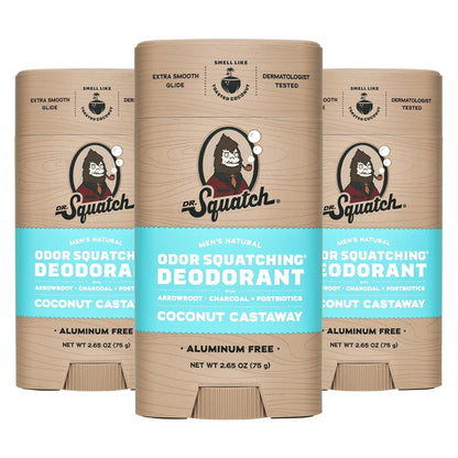 Natural Deodorant for Men - Odor-Squatching Aluminum Free - Coconut Castaway (2.