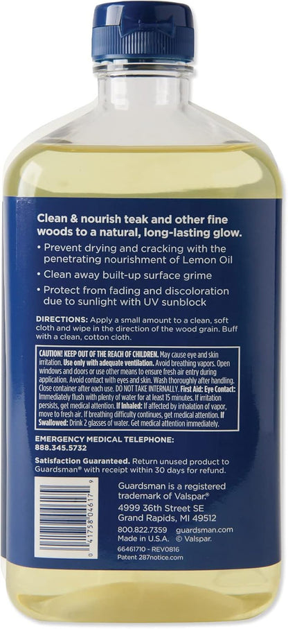 Revitalizing Lemon Oil | Teak Oil Protects and Cleans Outdoor and Indoor Wood Fu