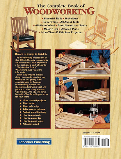The Complete Book of Woodworking: Step-By-Step Guide to Essential Woodworking Sk