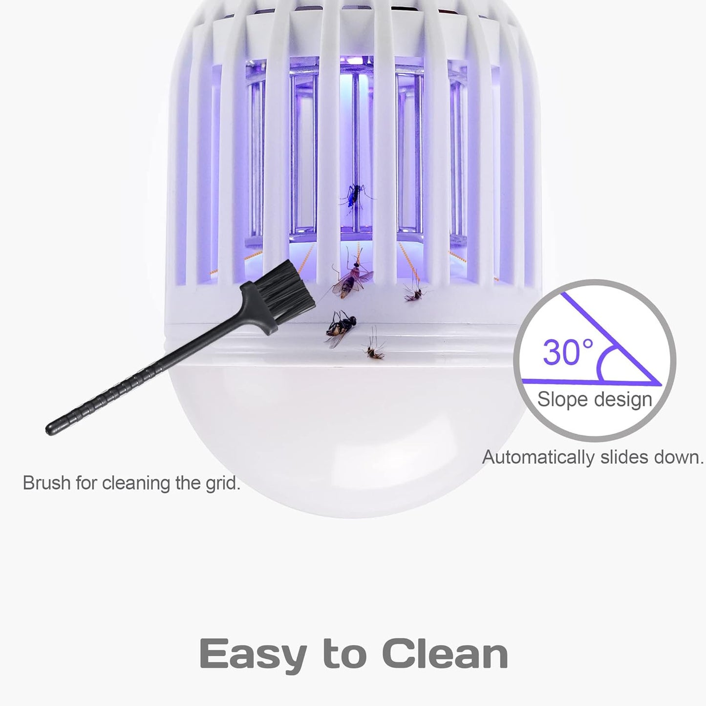 [2-Pack]  Bug Zapper Light Bulb 2-In-1 Indoor Mosquito Zapper Gnat Trap- Electri