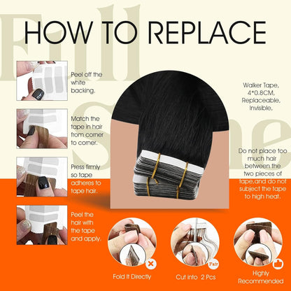 Tape in Hair Extensions Human Hair 18Inch Seamless Skin Weft Pu Tape Ins Human H