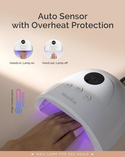 UV Nail Lamp, Plus30F UV Light for Gel Nails LED Nail Dryer with 3 Timer, Smart
