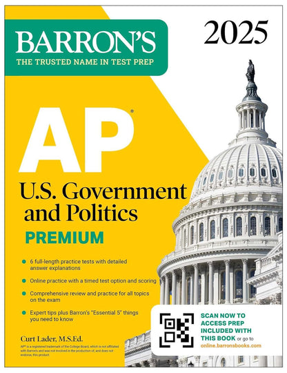 AP U.S. Government and Politics Premium, 2025: Prep Book with 6 Practice Tests +