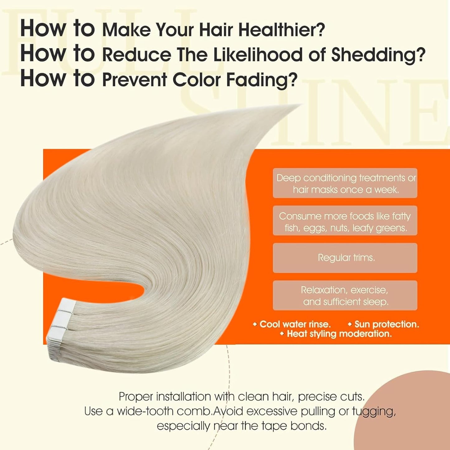 Tape in Extensions Ice Blonde Seamless Tape in Hair Extensions Human Hair 18Inch