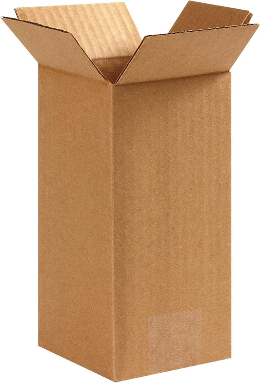 4X4X8 Tall Corrugatedboxes, Tall, 4L X 4W X 8H, Pack of 25 | Shipping, Packaging