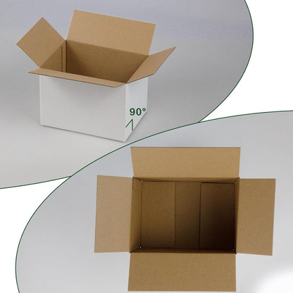 7X5X5 Inches Shipping Boxes Set of 40, White Corrugated Cardboard Box Literature