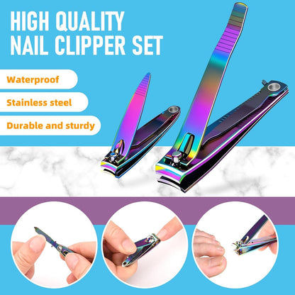 Nail Clipper Set, Sturdy Stainless Steel Fingernails & Toenails Clippers & Nail