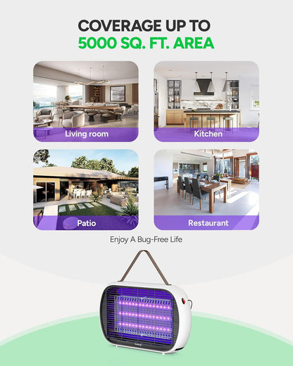 Upgraded LED Bug Zapper Indoor, 10 Years Lifespan 3 Lamps Sustainable Less Power
