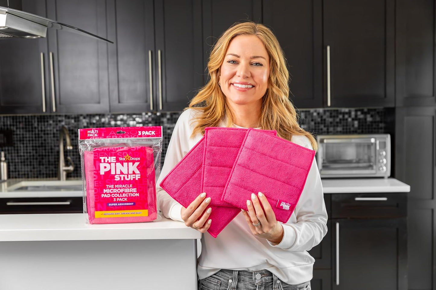 the Pink Stuff Miracle Microfibre Pad Collection – Durable, Dual-Sided Scrubbing