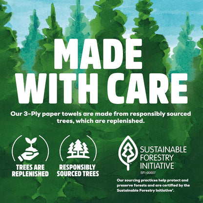 Tear-A-Square 3-Ply Paper Towels, 2 Triple Rolls = 6 Regular Rolls, Strong, Abso