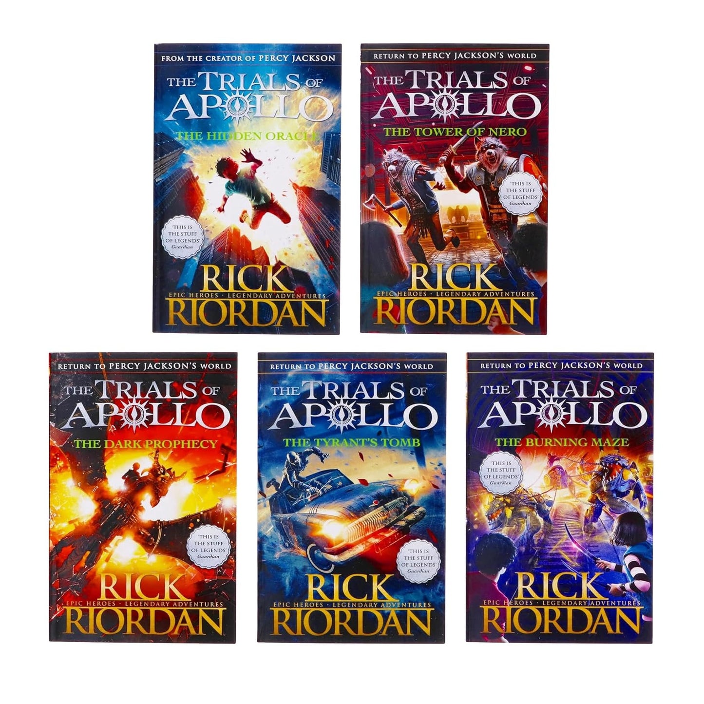 Trials of Apollo Series 5 Books Collection Set by Rick Riordan (The Hidden Oracl