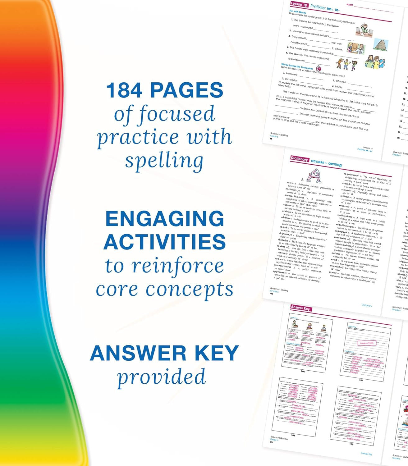 Spectrum Spelling Workbook Grade 6, Ages 11 to 12, Grade 6 Spelling, Handwriting
