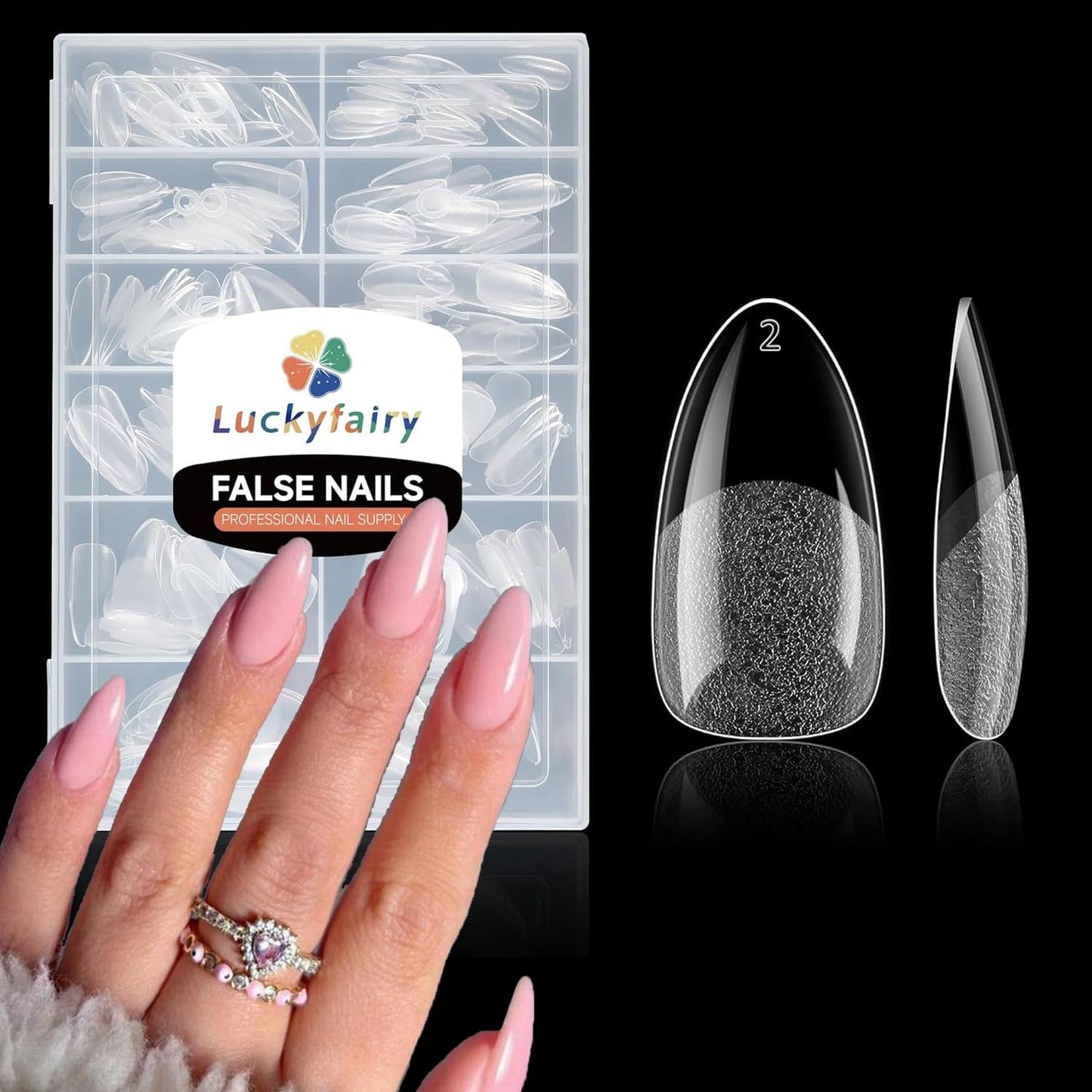 Almond Nail Tips: 240Pcs Pointed Almond Soft Gel Nail Tips, Pre-Shape Short Nail