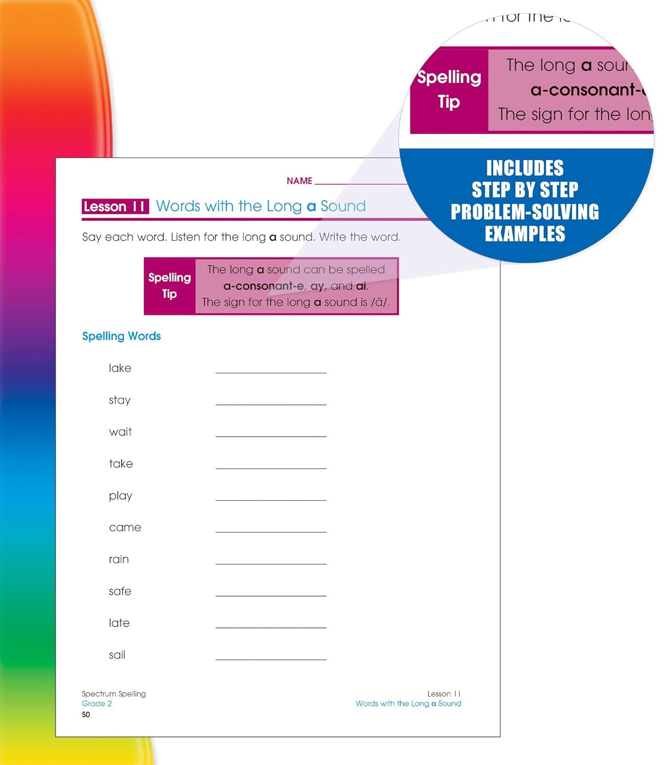 Spectrum Spelling Workbook Grade 2, Ages 7 to 8, 2Nd Grade Spelling Workbook, Ph