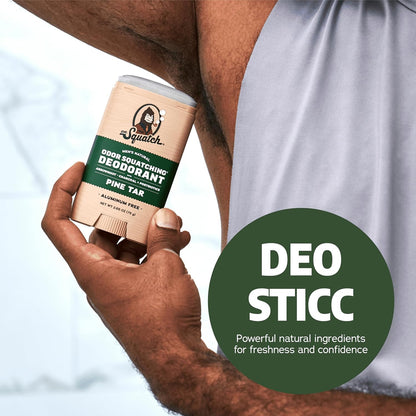 Natural Deodorant for Men - Odor-Squatching Aluminum Free - Pine Tar (2.65 Oz, 3