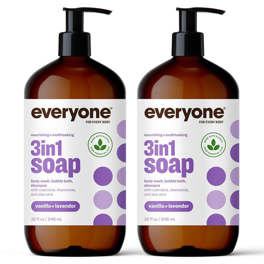 3-In-1 Soap, Body Wash, Bubble Bath, Shampoo, 32 Ounce (Pack of 2), Vanilla and